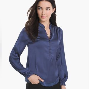 WHBM Midnight blue blouse